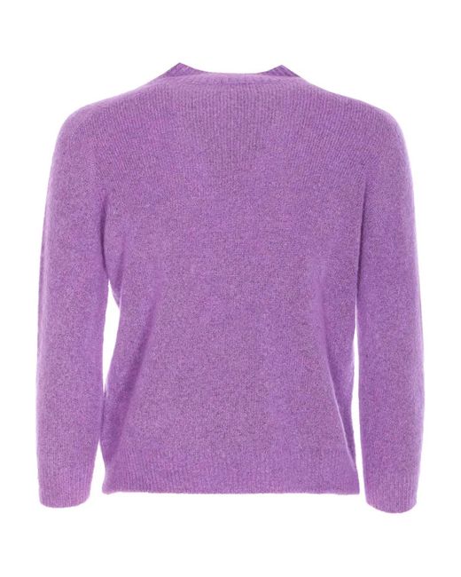 Roberto Collina Purple Crew-Neck Long-Sleeve Sweater