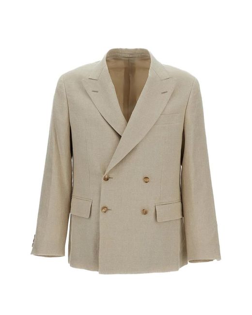 Kaptain Sunshine Natural Double-Breasted Blazer