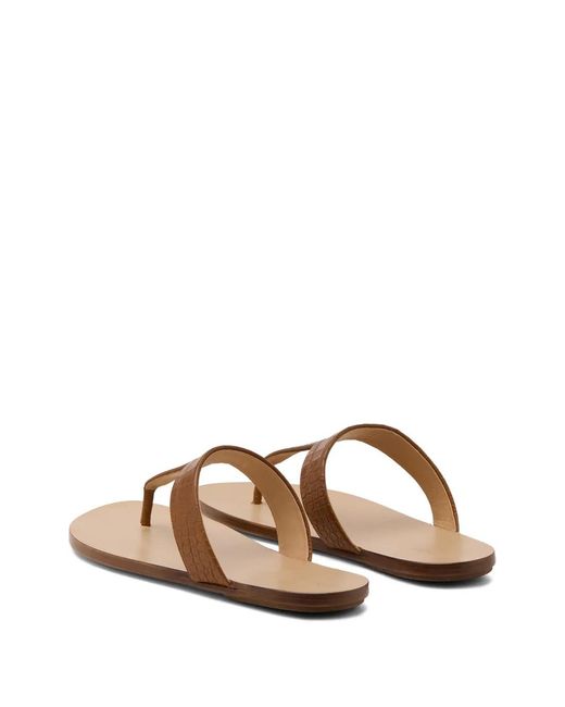 Marsèll Brown Sottile Croc-Effect T-Bar Sandals for men