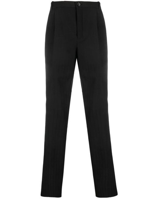 Saint Laurent Black Stripe-pattern Straight-leg Trousers for men