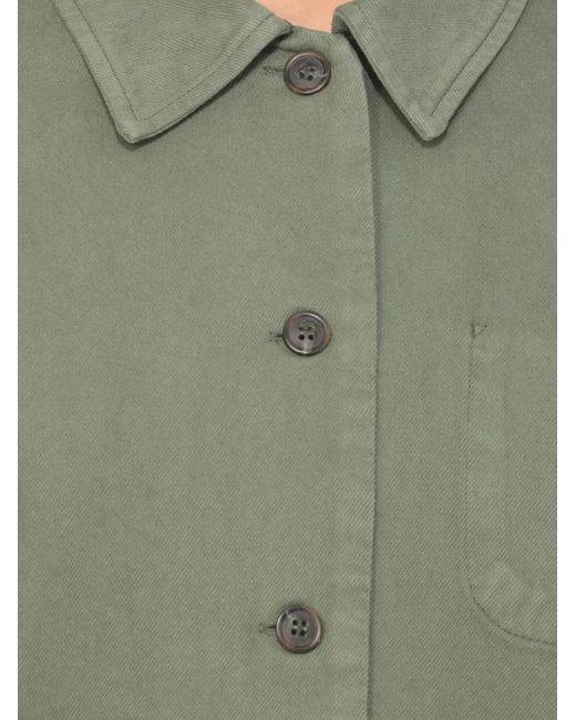 A.P.C. Green Button-Fastening Patch-Pocket Shirt