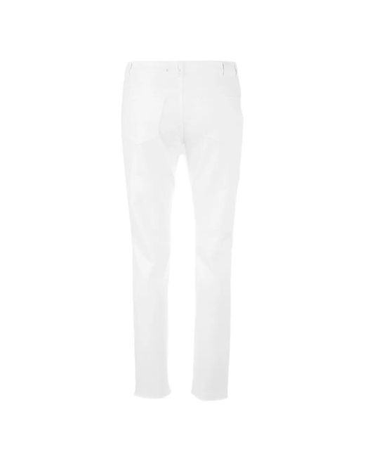 Marc Cain White Faro Chain-Detail Frayed-Hem Jeans