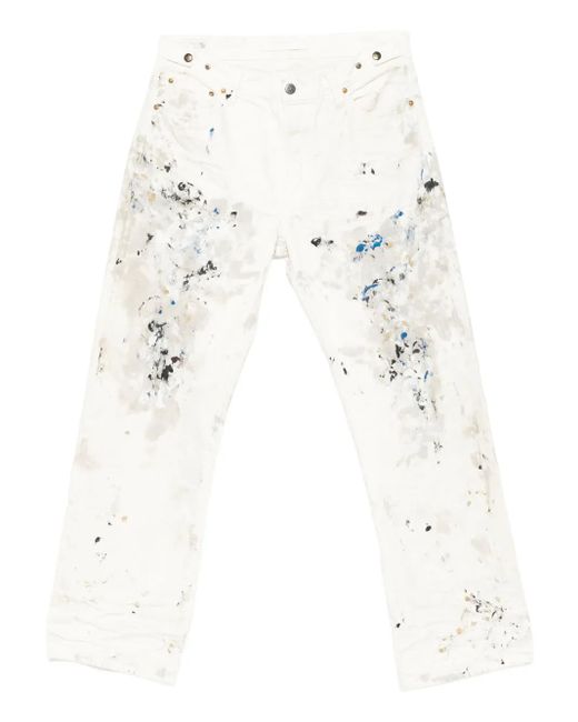 Mastercraft Union White Paint-Splatter Jeans for men