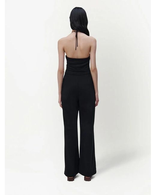 Jonathan Simkhai Black Gala Plissé-Detail Jumpsuit