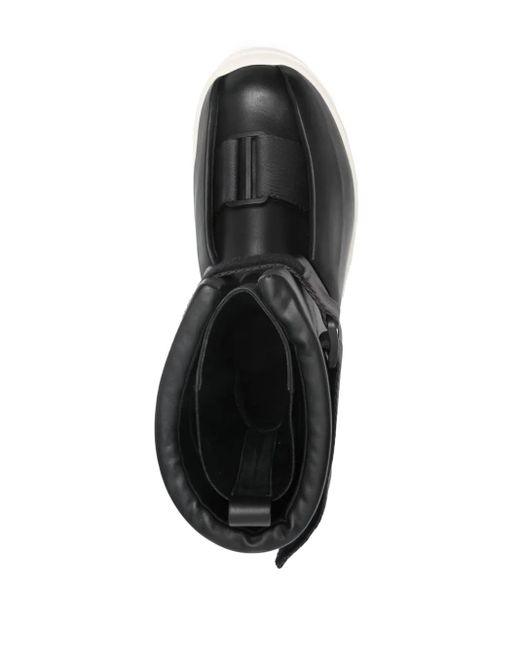 Rick Owens Black Buckled Leather Ankle Boots