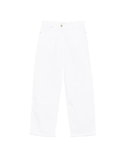 SIMONA CORSELLINI White Wide-Leg Jeans