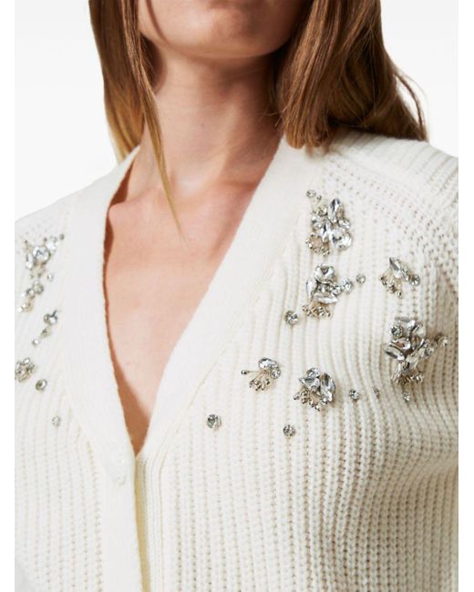 Twin Set White Embroidered Cardigan