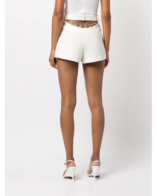 Area White Shorts Mit Kristallen