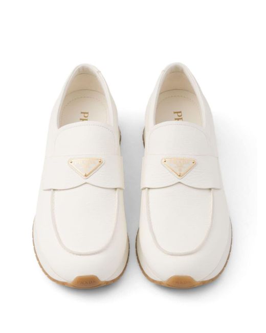Prada Leren Loafers in het White voor heren