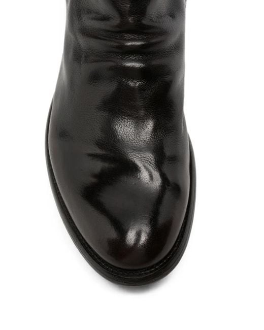 Officine Creative Black Hive Side-Zip Leather Ankle Boots for men