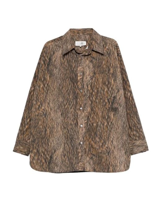 MM6 by Maison Margiela Brown Long-Sleeve Shirt