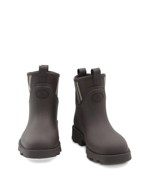 Burberry Black Rubber Marsh Stamp Low Boots