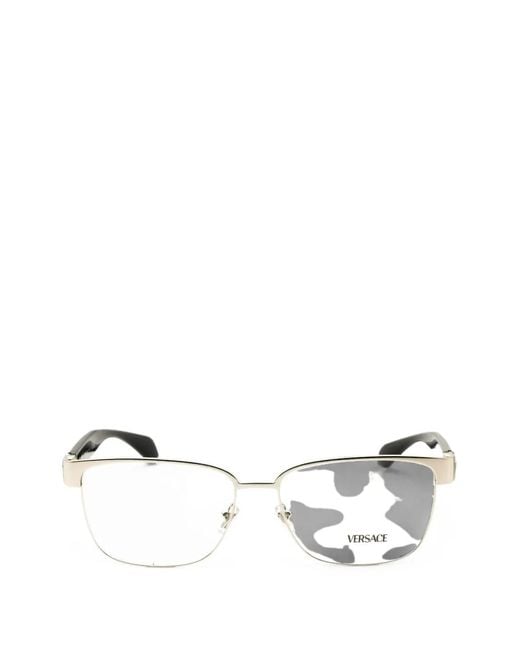 Versace Natural Medusa-Plaque Rectangle-Frame Glasses for men