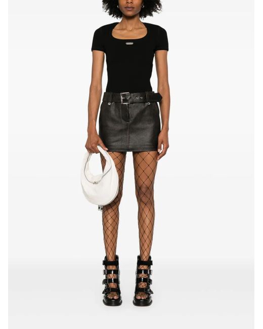 Alexander McQueen Black Logo-Plaque T-Shirt