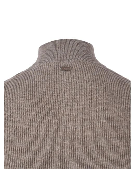 Agnona Gray Button Turtle Neck Jumper for men