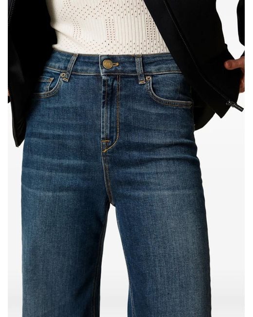 Twinset Blue Five-Pocket Wide-Leg Jeans