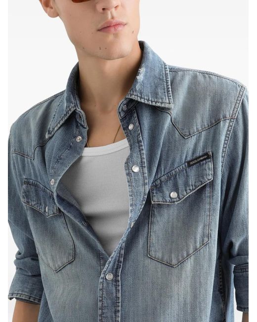 Dolce & Gabbana Blue Shirts for men