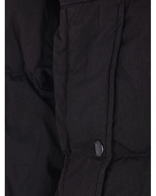 C P Company Blue Puffy Coat With High Collar for men