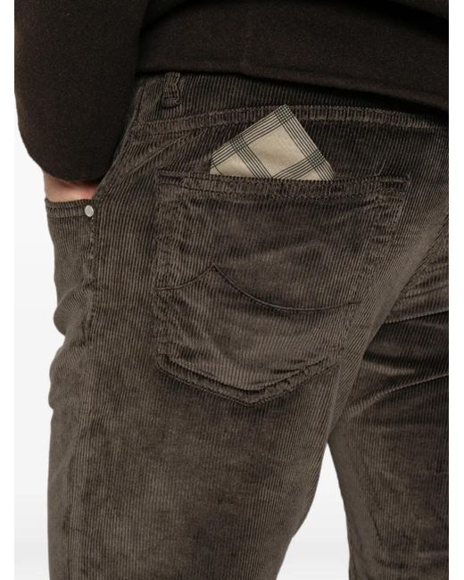 Jacob Cohen Black Nick Corduroy Slim-Fit Trousers for men