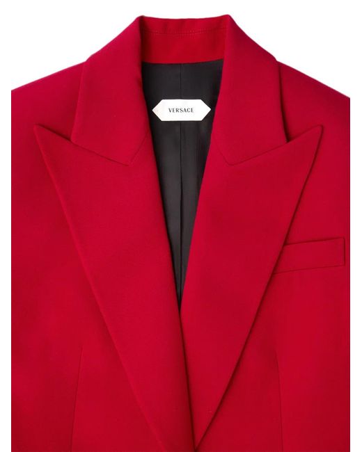 Versace Red Medusa-Button Peak-Lapel Blazer