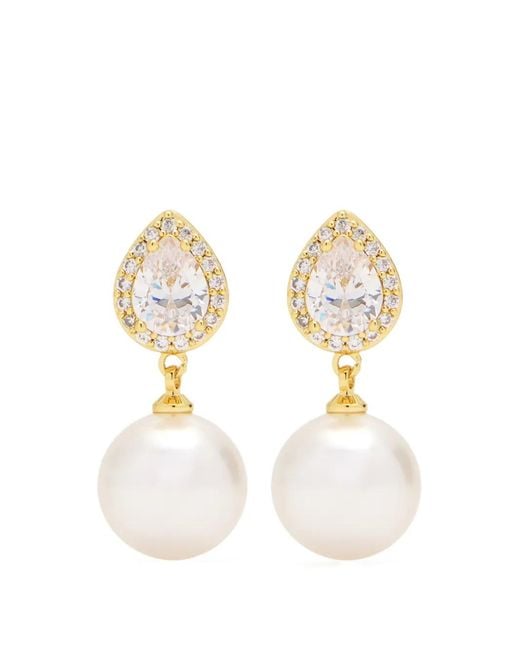 Self-Portrait White Boucles D'Oreilles Serties De Perles Artificielles