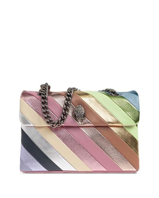 Kurt Geiger Pink Mini Kensington Chevron-Pattern Shoulder Bag