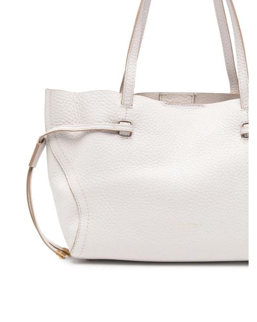 Gianni Chiarini White Violette Magnetic-Fastening Tote Bag