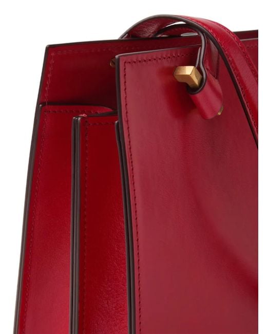 Versace Red Severine Leather Tote
