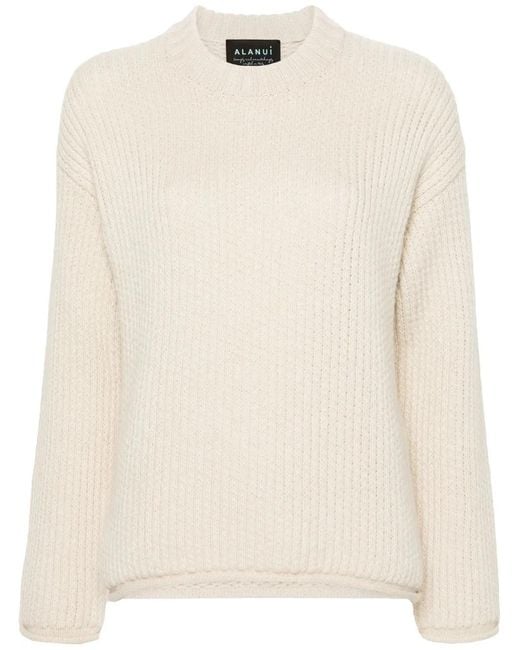 Alanui Natural Finest Ribbed-Knit Jumper