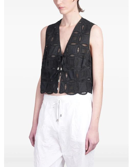 Holy Caftan Black Vivi Sangallo Vest