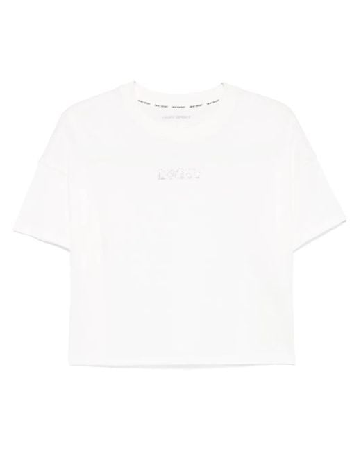DKNY White Rhinestone Logo T-Shirt