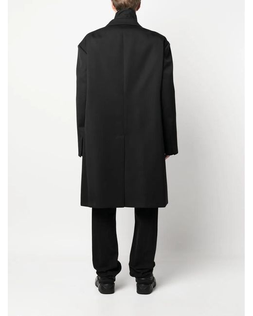 424 Black Double-Breasted Oversize Coat for men