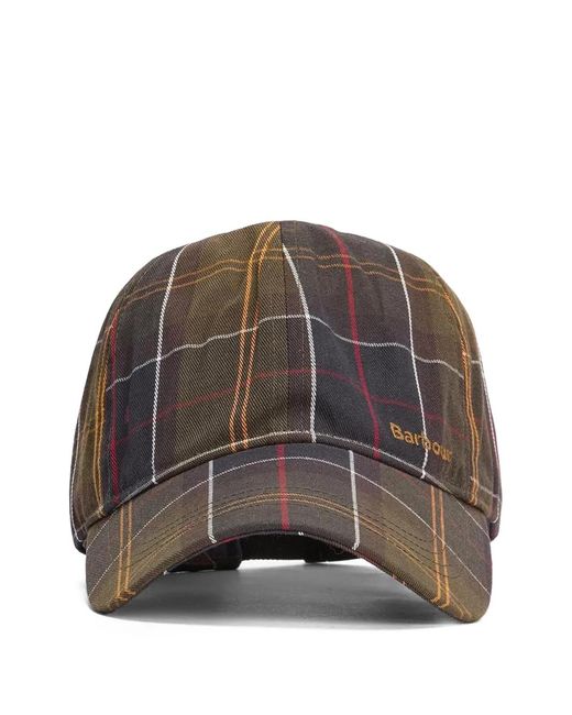 Barbour Brown Tartan Baseball Cap for men