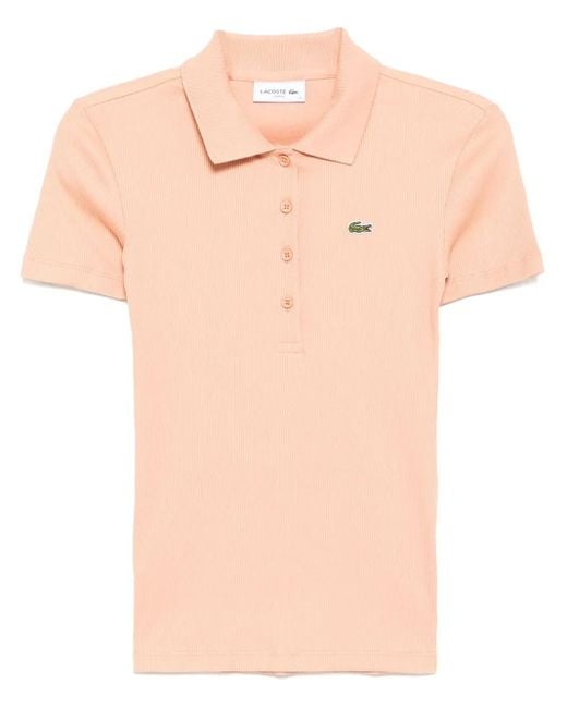 Lacoste リブ ポロシャツ Pink