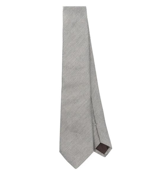 Canali Gray Interlock Twill Tie for men
