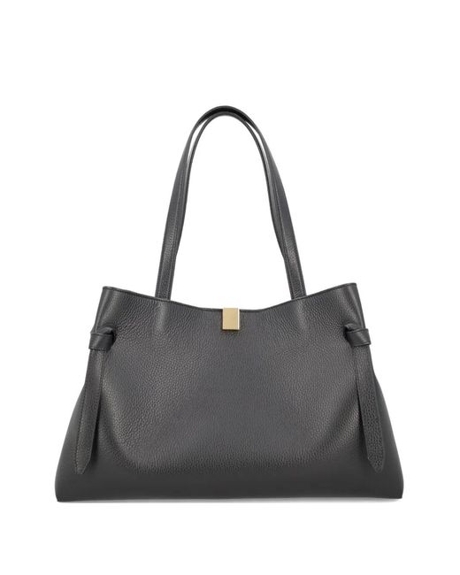 Yuzefi Black Gyoza Knot-Detail Tote Bag