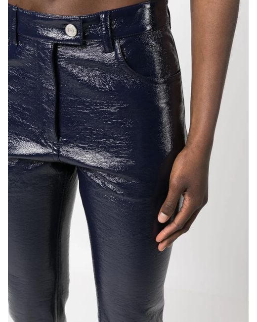 Courreges Blue Straight-Leg Vinyl Trousers