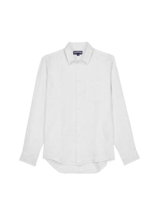 Vilebrequin White Chest-Pocket Long-Sleeve Shirt for men