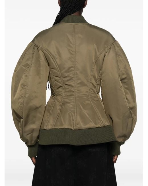 Simone Rocha Green Padded Bomber Jacket