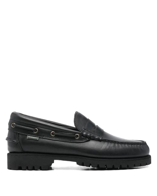 Sebago Black Penny Tread-Sole Loafers for men