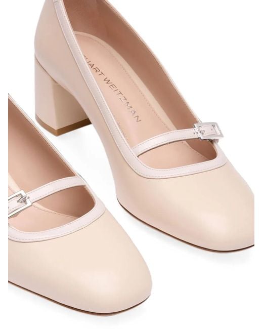Stuart Weitzman Pink Georgie Buckle-Strap Pumps