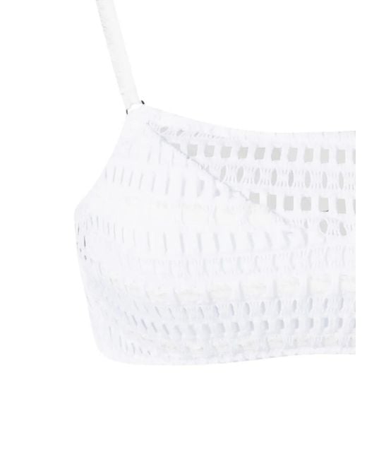 Amir Slama White Open-Knit Bikini Set