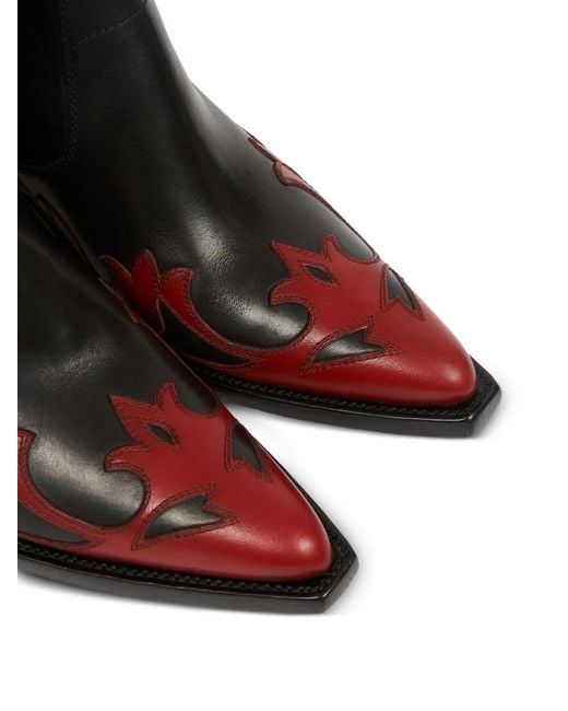 Maison Margiela Black Heel-Less Western Flames Boots for men