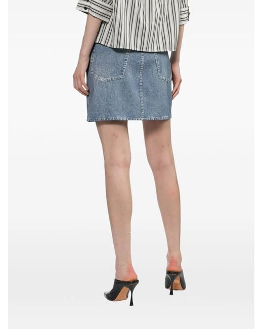 Rag & Bone Miramar Ponte Mini-Rok in het Blue