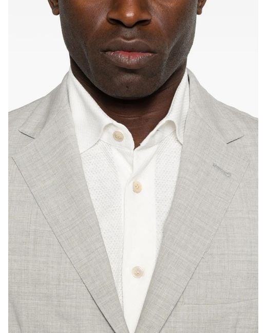 Eleventy White Textured Buttoned Shirt for men