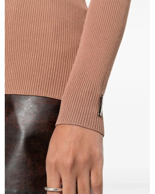 Calvin Klein Brown Fine-Ribbed Jumper