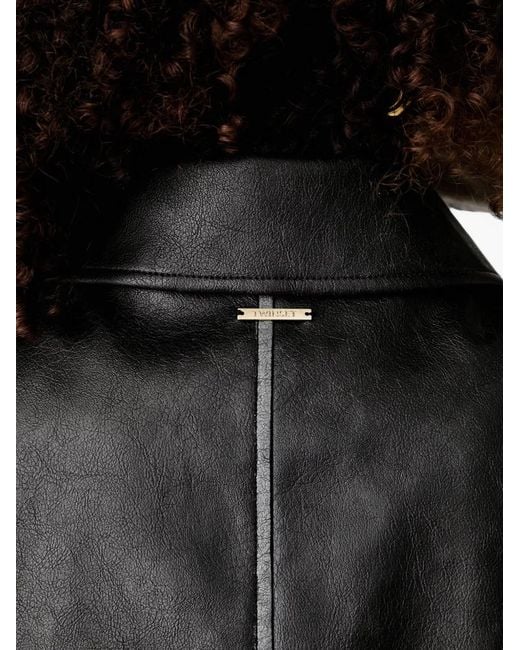 Twinset Black Elasticated-Hem Zip-Up Jacket