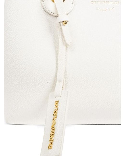 Emporio Armani White Myea Small Shopping Bag