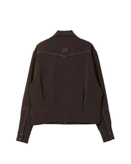 Needles Black Butterfly-Embroidered Piped Jacket for men