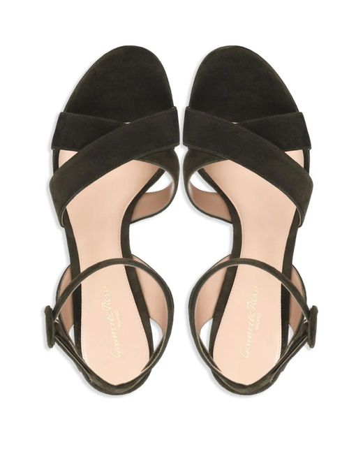 Gianvito Rossi Black Crossover Platform Sandals